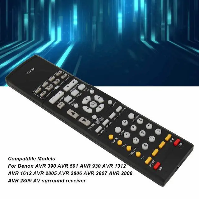 Alt view image 3 of 7 - RC1115 Remote Control Replacement for AVR 390, 591, 930, 1312, 1612, 2805, 2806, 2807, 2808, 2809 AV Surround Receivers, Easy to Use