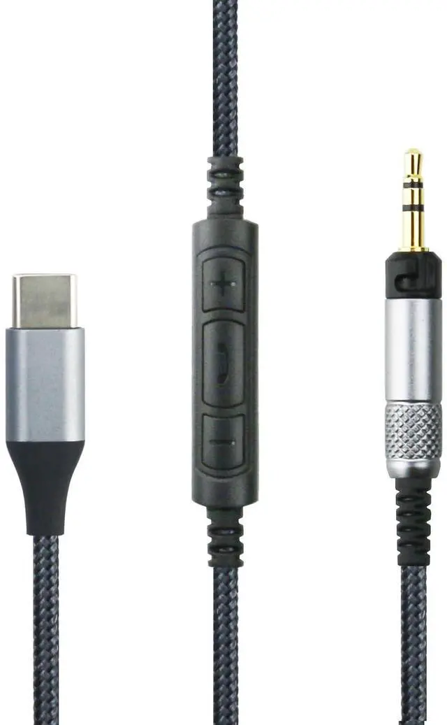 Main image of USB C to 2.5mm Audio Cable Compatible with Audio Technica ATH-M60X ATH-M50x ATH-M40x ATH-M70x Headphone, Remote Volume Mic Remote Volume Mic Compatible with iPhone 17/ Air /16/15/iPad