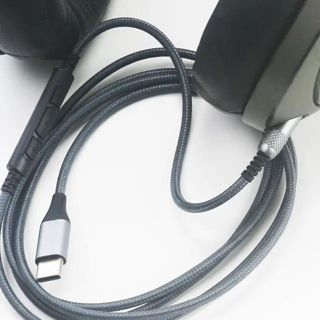 Alt view image 5 of 6 - USB C to 2.5mm Audio Cable Compatible with Audio Technica ATH-M60X ATH-M50x ATH-M40x ATH-M70x Headphone, Remote Volume Mic Remote Volume Mic Compatible with iPhone 17/ Air /16/15/iPad