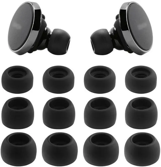 Main image of Replacement Silicone Ear Tips for Denon Perl Pro Earbuds, 6 Pairs | (S/M/L, Black)