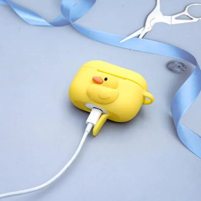 Alt view image 3 of 6 - for Airpod Pro Case, Cute Kawaii Cover for Airpod Pro 2019 with Keychain for Women (Duck)