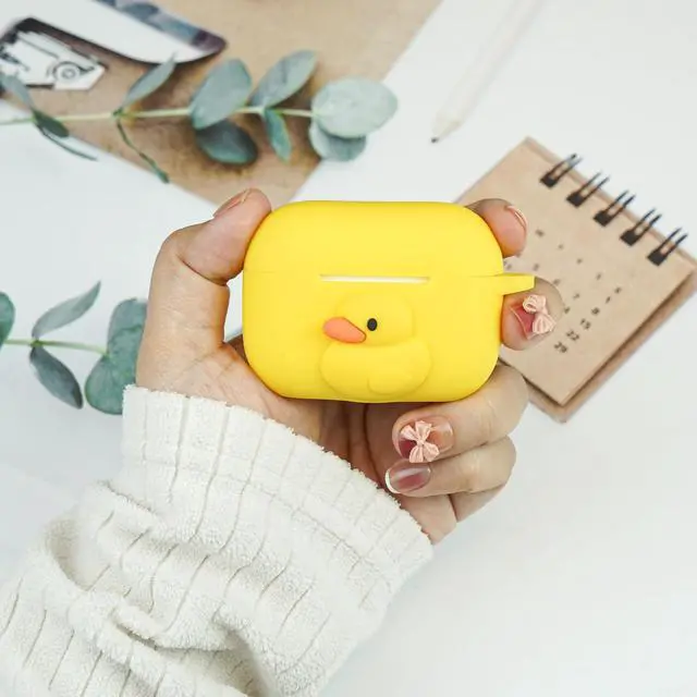 Alt view image 5 of 6 - for Airpod Pro Case, Cute Kawaii Cover for Airpod Pro 2019 with Keychain for Women (Duck)