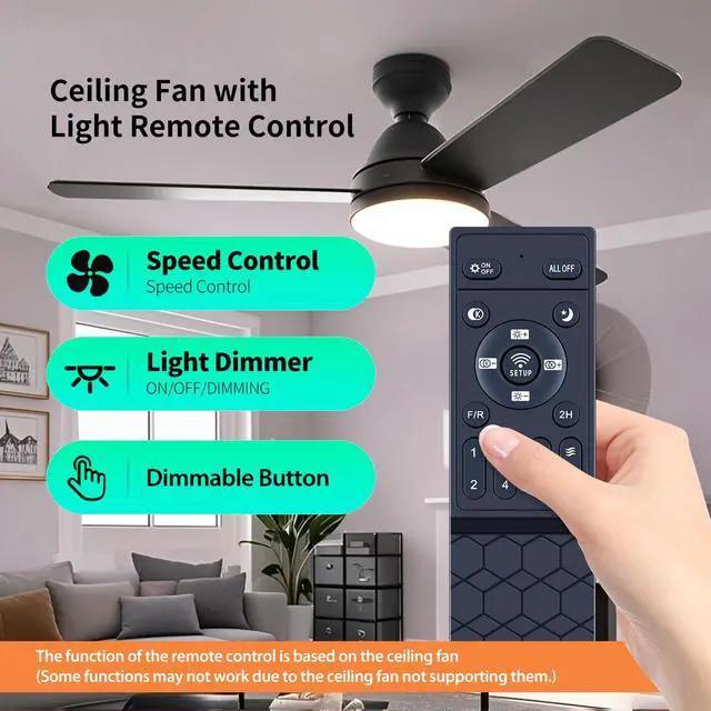 Alt view image 2 of 7 - New Ceiling Fan Replacement Remote Control fit for AQUBT 1138 Ceiling Fan Remote