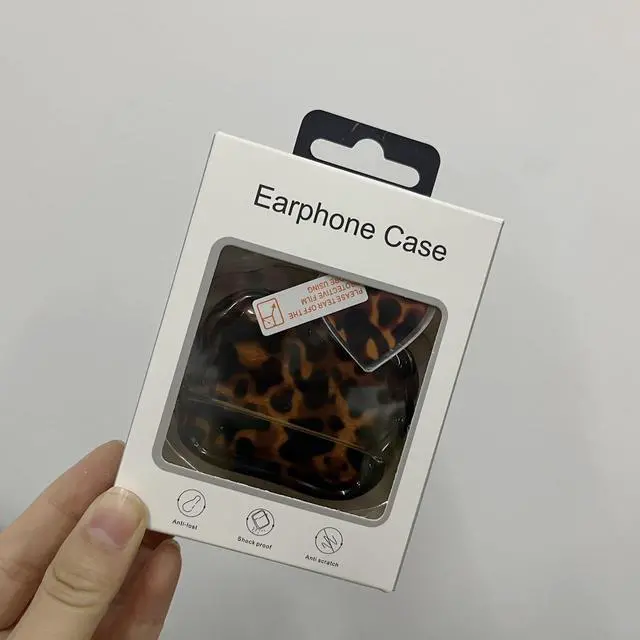 Alt view image 4 of 6 - Aesthetic Tortoise Shell Case for Airpods Pro 3,Brown Leopard Print Protective Cover with Love Keychain for Cool Girls Women Men, Compatible for AirPods Pro 3rd Generation(2025)