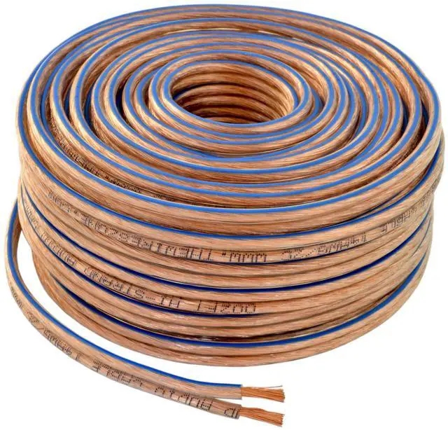 Main image of Car Home Audio Speaker Wire Transparent Clear Cable 14AWG 14/2 Gauge (100 feet)