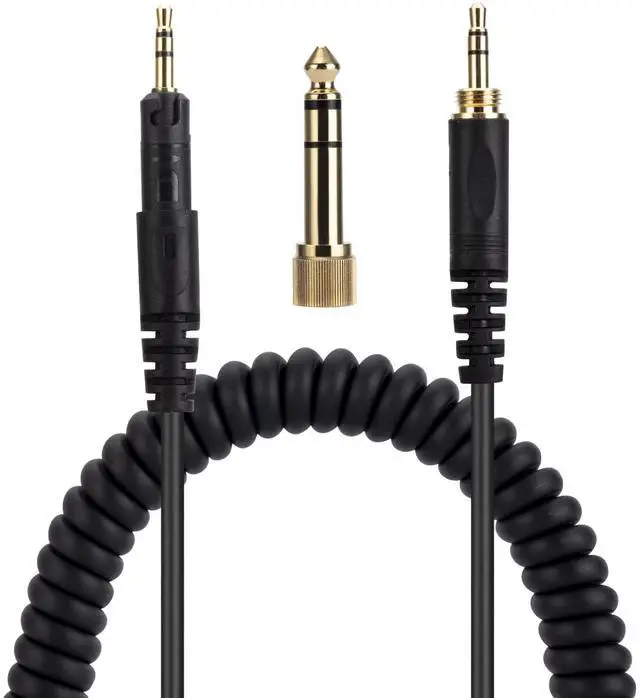Main image of HD518 HD558 HD598 HD599 HD579 Replacement Audio Cable, Compatible with Sennheiser Headphones, 3.5mm (6.35mm) to 2.5mm Male Stereo Jack Cord, Coiled Cable, 4.6 Ft (1.4 Meters), Black