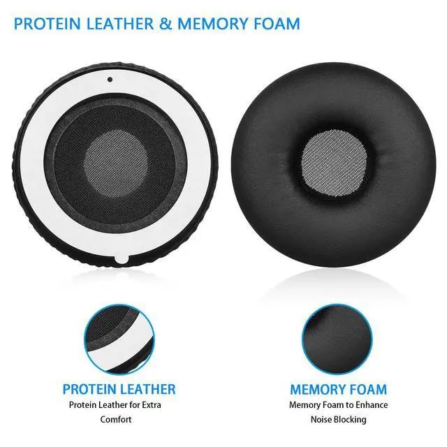 Alt view image 3 of 7 - XB450 Earpads - Replacement Ear Cushion Pads with Protein Leather and Memory Foam for Sony MDR-XB450, XB450AP, XB550AP On Ear Headphones ONLY (NOT FIT Sony Other Series) Black