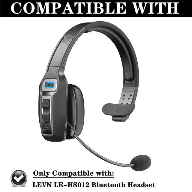 Alt view image 2 of 6 - Replacement Earpads for LEVN Bluetooth Headset LE-HS012 Cushions | with Soft Memory Foam Accessories-Black