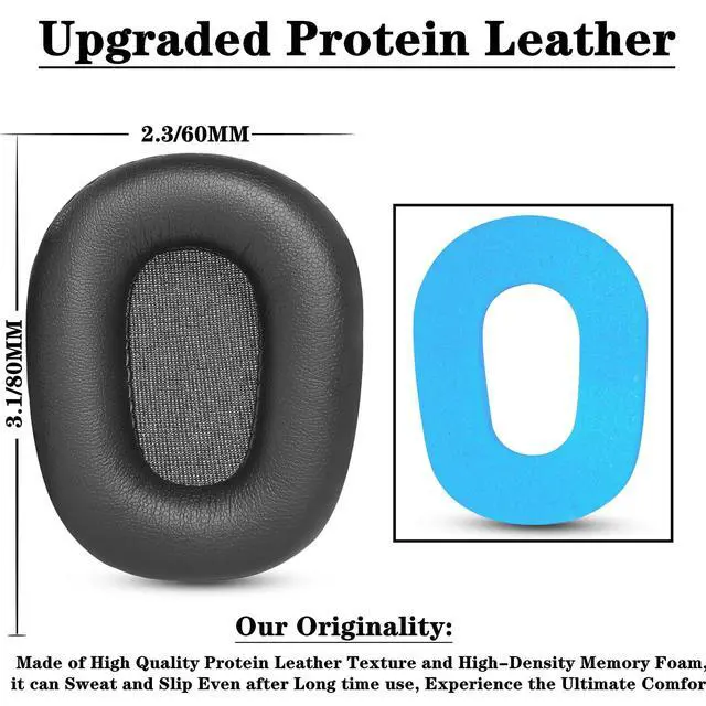 Alt view image 4 of 6 - Replacement Earpads for LEVN Bluetooth Headset LE-HS012 Cushions | with Soft Memory Foam Accessories-Black