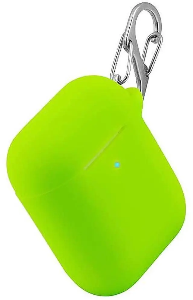 Main image of Soft Silicone AirPods Case 2 &1 - Neon Green | Shockproof, 360° Protective Apple Airpods Case Cover with Keychain | Wireless Charging Compatible with Front LED Visible