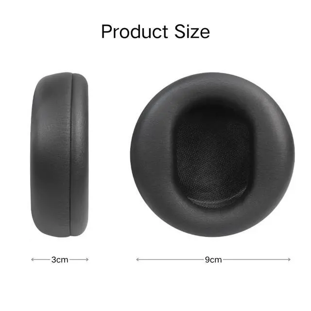 Alt view image 2 of 5 - Ear Pads Replacement - Compatible with Microsoft Surface GEN I&II Headphone | Protein Leather Ear Cushions Cups, Breathable Mesh Cover with Mounting Clips (Black)