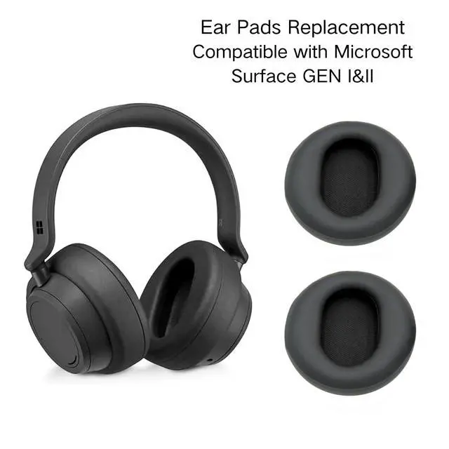 Alt view image 3 of 5 - Ear Pads Replacement - Compatible with Microsoft Surface GEN I&II Headphone | Protein Leather Ear Cushions Cups, Breathable Mesh Cover with Mounting Clips (Black)