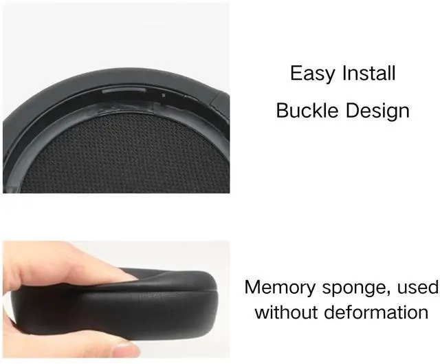 Alt view image 4 of 5 - Ear Pads Replacement - Compatible with Microsoft Surface GEN I&II Headphone | Protein Leather Ear Cushions Cups, Breathable Mesh Cover with Mounting Clips (Black)