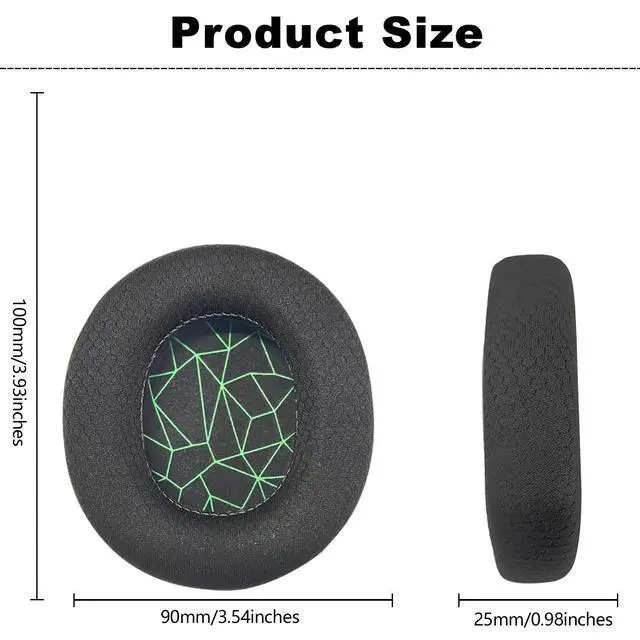 Alt view image 2 of 7 - Replacement Ear Pads for SteelSeries Arctis 1/3/5/Arctis 7/7+/7P/7P+/7X/7X+/9/9X/Pro/Prime(Do Not Fit Any Arctis Nova) Headphones, Comfortable Durable Headphone Ear Cover (mesh Green)
