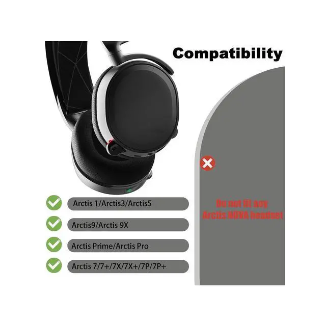 Alt view image 5 of 7 - Replacement Ear Pads for SteelSeries Arctis 1/3/5/Arctis 7/7+/7P/7P+/7X/7X+/9/9X/Pro/Prime(Do Not Fit Any Arctis Nova) Headphones, Comfortable Durable Headphone Ear Cover (mesh Green)