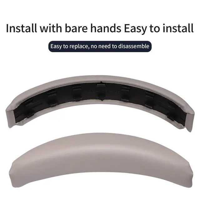 Alt view image 4 of 6 - Replacement Headband Pad for Bose QC35 II, QC35, QC45, QC SE - Premium Protein Leather & High-Elastic Memory Foam, Soft and Comfortable Head Cushion by - Dune Gray