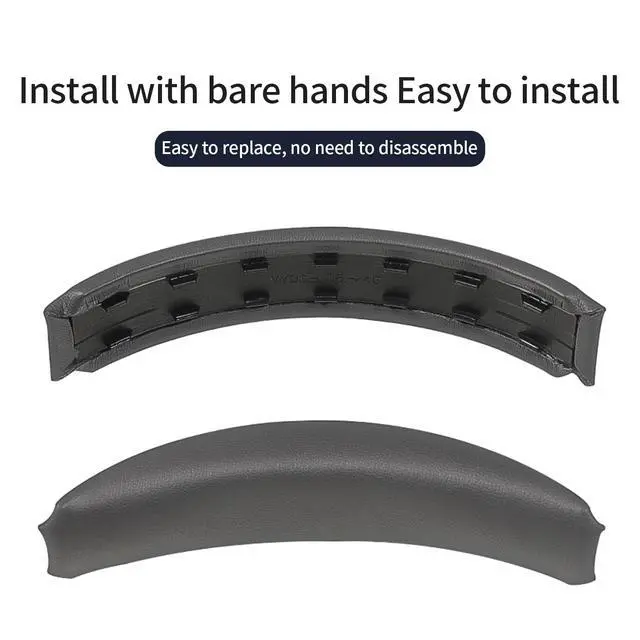 Alt view image 4 of 6 - Replacement Headband Pad for Bose QC35 II, QC35, QC45, QC SE - Premium Protein Leather & High-Elastic Memory Foam, Soft and Comfortable Head Cushion by - Titanium