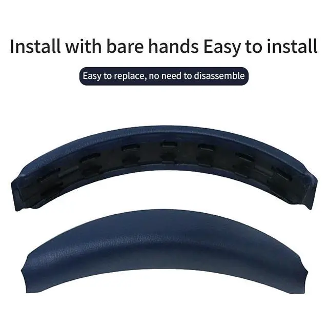 Alt view image 4 of 5 - Replacement Headband Pad for Bose QC35 II, QC35, QC45, QC SE - Premium Protein Leather & High-Elastic Memory Foam, Soft and Comfortable Head Cushion by - Blue