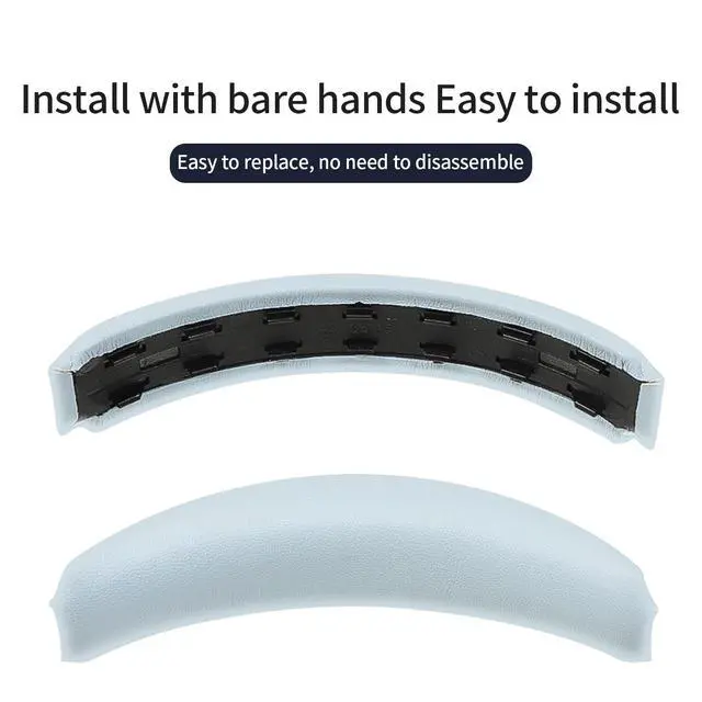 Alt view image 4 of 6 - Replacement Headband Pad for Bose QC35 II, QC35, QC45, QC SE - Premium Protein Leather & High-Elastic Memory Foam, Soft and Comfortable Head Cushion by - Moonstone Blue
