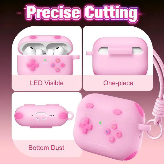 Alt view image 5 of 6 - for Airpods Pro 3 Case Cute Game Console Design with Detachable Lanyard | Full Body Soft Silicone Compatible with Apple AirPod Pro 3rd Generation Cover with Cleaner Kit,Shockproof,Anti-Scratch