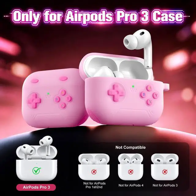 Alt view image 6 of 6 - for Airpods Pro 3 Case Cute Game Console Design with Detachable Lanyard | Full Body Soft Silicone Compatible with Apple AirPod Pro 3rd Generation Cover with Cleaner Kit,Shockproof,Anti-Scratch
