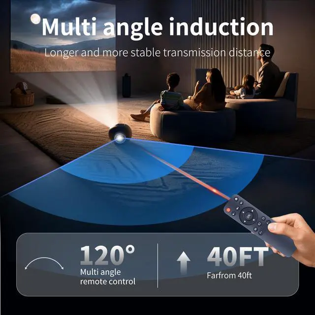 Alt view image 5 of 7 - Replacement Remote Control for XuanPad/Sovboi/Tecaki/WISHOLY Projector | for XuanPad K3 X3, Sovboi VB6, BKZ V18, Tecaki A50, WISHOLY X5 Mini Portable Projector
