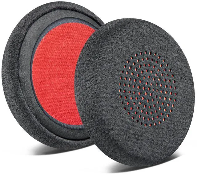 Alt view image 3 of 6 - Suede Earpads Cover for Voyager Focus (1/2 UC,B825) - Black | Also for Voyager(4210/4220), BackWire(C5200/C5200/5210/C5210/5220/C5220/7225/C7225), Backbeat Sense Headphones