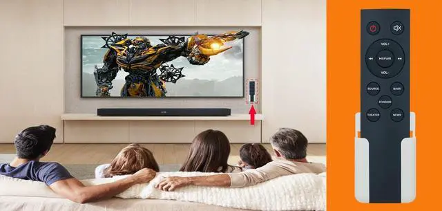 Alt view image 2 of 5 - Replacement Remote Control Suitable for Insignia NS-SBAR21F20 TV Soundbar Sound bar Audio System Speaker,with Oversized Buttons