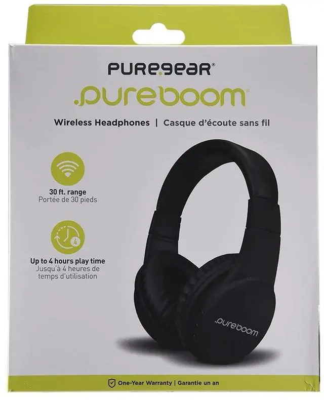Alt view image 2 of 2 - PureBoom Bluetooth Wireless Headphones, Hi-Fi Stereo Foldable Headset for iPhone/Android Phones/TV/Laptops, Adjustable Padded Headband, Soft Ear Cushions, Built-in Mic for Phone-Call (Black)