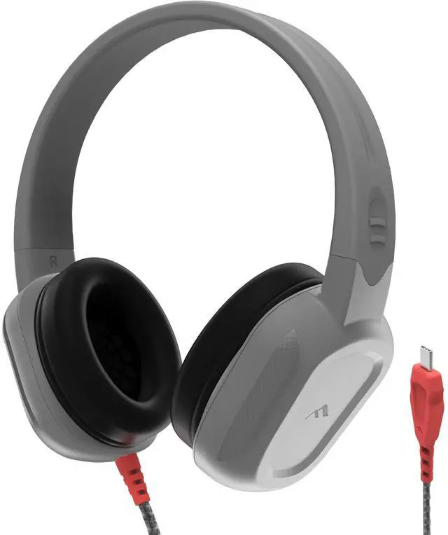 Main image of Rugged 2 Wired Headphones No Mic | USB C - Long Tangle Free Chew-Proof Cord - Reliable Drop Tested and Comfortable for Kids K-12 Students Classroom and School Use - Gray