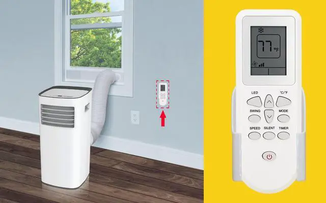 Alt view image 6 of 7 - Replacement Remote Control for AIRO Comfort Portable Air Conditioner AC08MWS,AC10MWS,AC12MWS,AC12HMWS,AC14MWS,AC14HMWS,with Wall Mounting Bracket