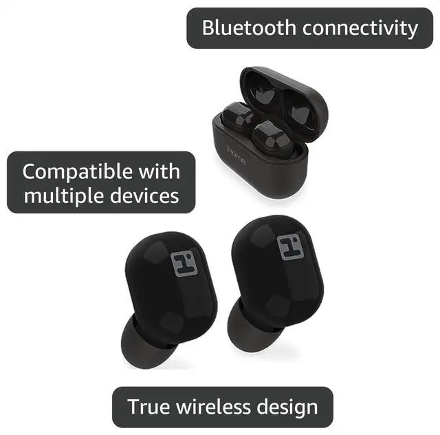 Alt view image 3 of 7 - HMAUBE213BK BT True Wireless Earbuds XT12