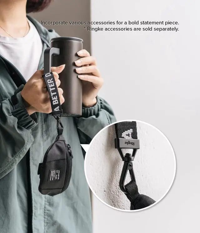 Alt view image 3 of 6 - Mini Pouch Sling Bag, Small Bag for Universal Wireless Ear Buds, Durable Waterproof Keychain Backpack Accessories for AirPods Pro 3 & 2 & 1, AirPods 4 & 3 & 2 & 1 Case - Black