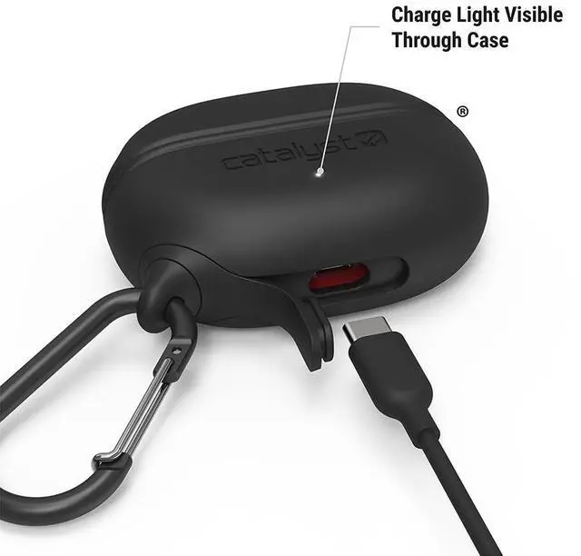 Alt view image 4 of 6 - Waterproof Protective Cover for Beats Studio Buds/Studio Buds+, Beats Studio Buds Plus Case, with Premium Carabiner, one-Piece Curved Design fits Perfectly Both Models, Won't pop Out(Black)