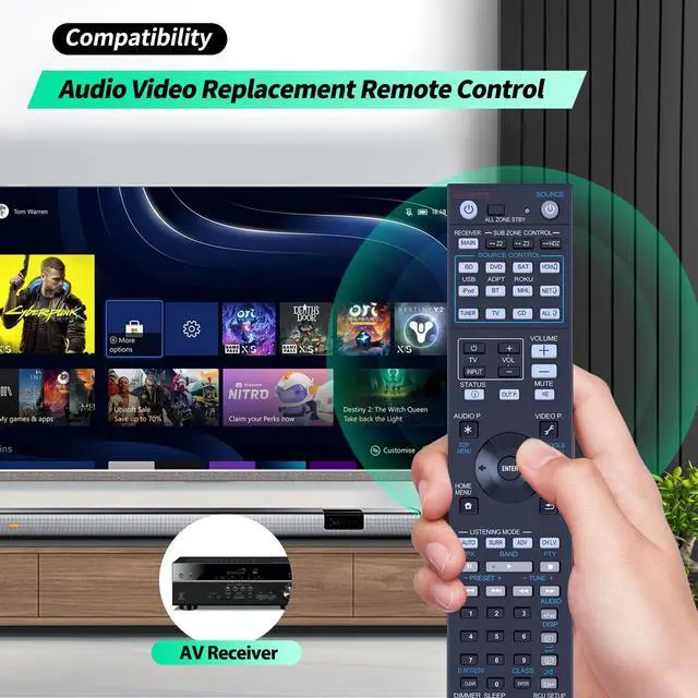 Alt view image 2 of 7 - AXD7723 Remote Control Replacement Compatible for Pioneer Elite Home Theater Receiver SC-81 SC-82 SC-91 SC-95 VSX-80 VSX-90