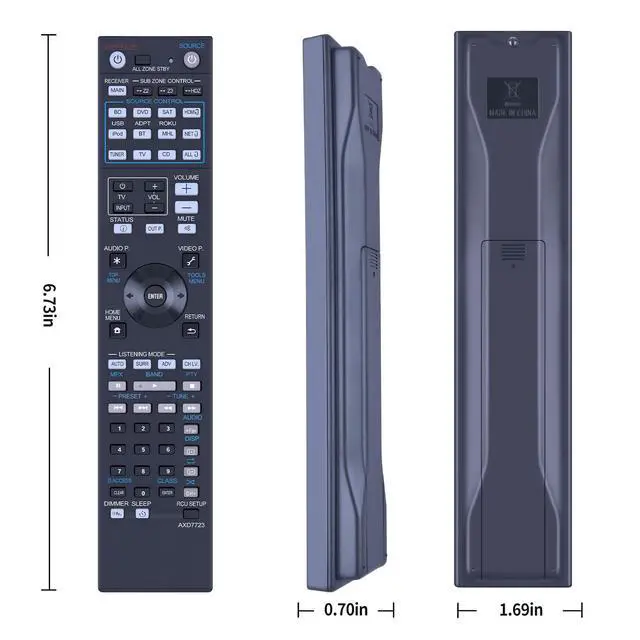 Alt view image 7 of 7 - AXD7723 Remote Control Replacement Compatible for Pioneer Elite Home Theater Receiver SC-81 SC-82 SC-91 SC-95 VSX-80 VSX-90