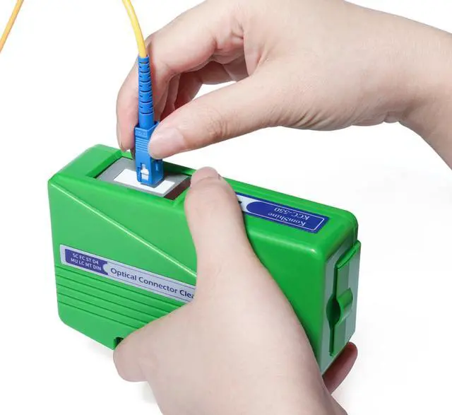 Main image of Fiber Optic Connector Cassette Cleaner KCC-550 Cleans 500 Times+ | Fiber Optic Cleanner Supports 1.25mm/2.5mm,SC,FC,ST,MU,LC Male Connectors, Comes With Cleaning Replacement Core Refill