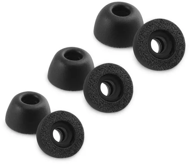 Main image of Replacement Foam Ear Tips for Bowers & Wilkins Pi8 / Pi7 Earbuds | Compatible with Bowers & Wilkins Pi7 S2 / Pi6 / Pi5 / Pi5 S2 Earbuds, Ultimate Comfort, 3 Pairs (S/M/L, Black)