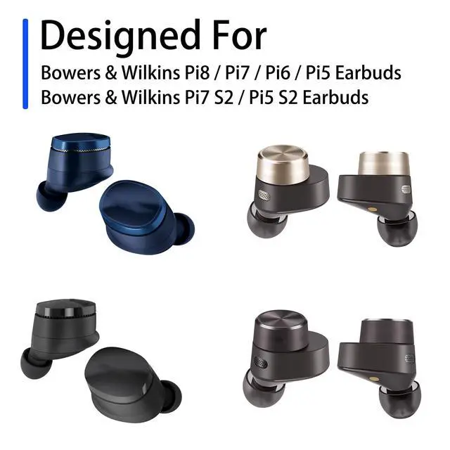 Alt view image 2 of 4 - Replacement Foam Ear Tips for Bowers & Wilkins Pi8 / Pi7 Earbuds | Compatible with Bowers & Wilkins Pi7 S2 / Pi6 / Pi5 / Pi5 S2 Earbuds, Ultimate Comfort, 3 Pairs (S/M/L, Black)
