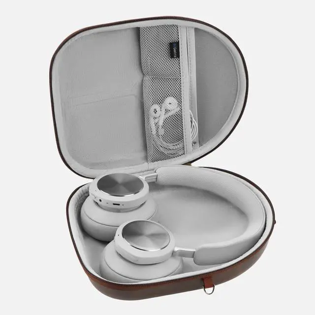 Alt view image 3 of 6 - Shield Headphones Case for B&O Beoplay H100/HX/H9i/H95, Beocom Portal and More, Replacement Hard Shell Travel Carrying Bag with Cable Storage (Dark Brown)
