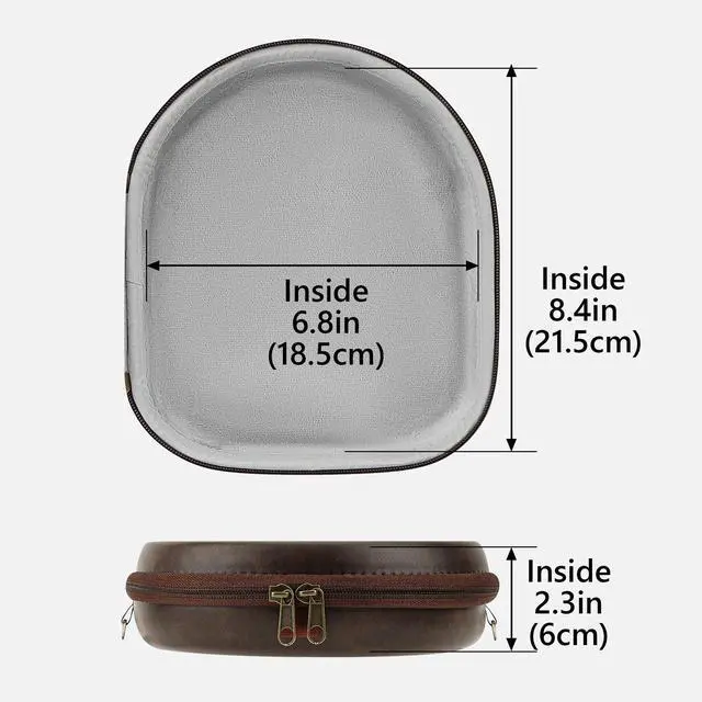 Alt view image 5 of 6 - Shield Headphones Case for B&O Beoplay H100/HX/H9i/H95, Beocom Portal and More, Replacement Hard Shell Travel Carrying Bag with Cable Storage (Dark Brown)