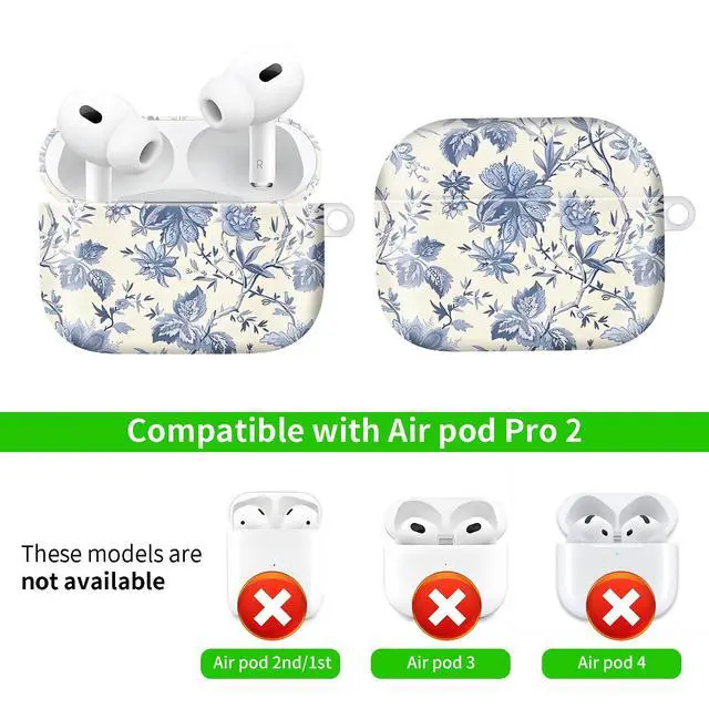 Alt view image 5 of 6 - Compatible with AirPod Pro 2nd / 1st Generation, 2023/2022/2019, the Fully Protected Shockproof Wireless Earphone case Comes with a Cute and Beautiful Strawberry Keychain PendantPurple 1