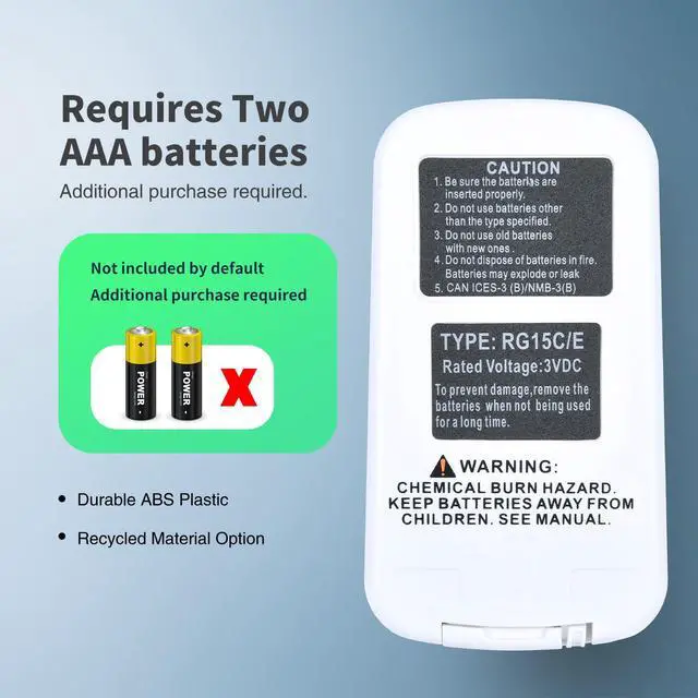 Alt view image 6 of 7 - New Replacement Remote Control for Toshiba Window Air Conditioner RG15C/E RG15CE