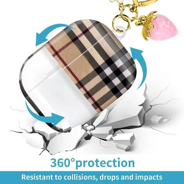 Alt view image 4 of 6 - Compatible with AirPod Pro 2nd / 1st Generation, 2023/2022/2019, the Fully Protected Shockproof Wireless Earphone case Comes with a Cute and Beautiful Strawberry Keychain Pendant Pink