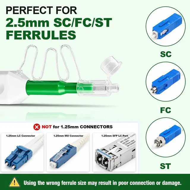 Alt view image 2 of 7 - 5-Pack Fiber Optic Cleaner, Fiber Optic Connector Cleaning Pen | One-Click Fiber Cleaner, 800+ Clean Times Per Pen, For 2.5mm Ferrules SC,FC,ST,SC/APC and FC/APC
