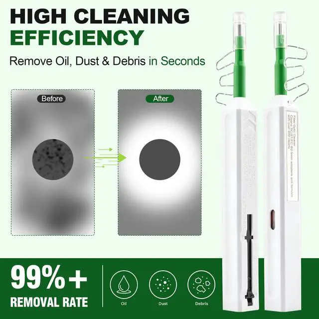 Alt view image 3 of 7 - 5-Pack Fiber Optic Cleaner, Fiber Optic Connector Cleaning Pen | One-Click Fiber Cleaner, 800+ Clean Times Per Pen, For 2.5mm Ferrules SC,FC,ST,SC/APC and FC/APC
