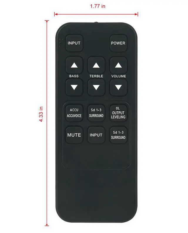 Alt view image 2 of 7 - Replace Remote Compatible for ZVOX Omni Remote Control | Works for Platinum 570/670/770, SoundBar SB380/SB400/SB500/SB700, SoundBase 330/350/440/450/220/320/420/555/580, AV200/205