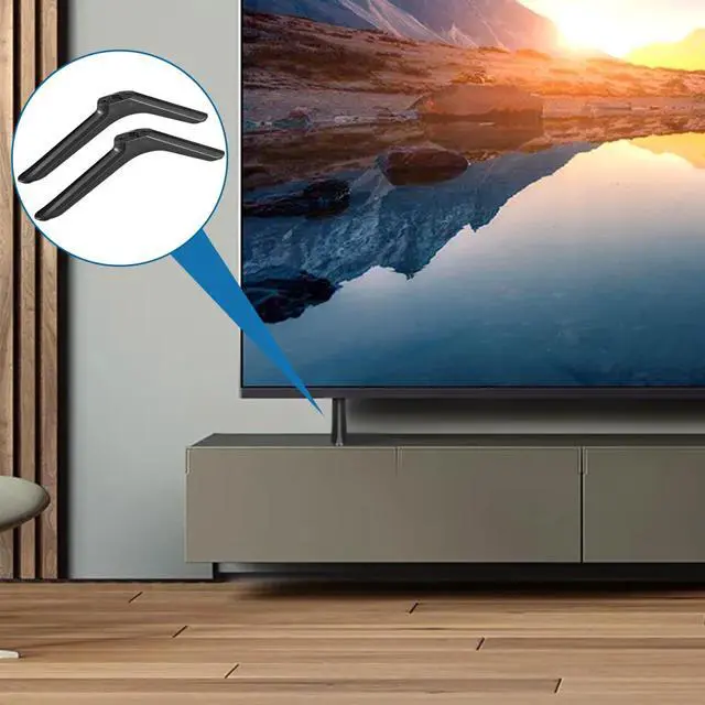 Alt view image 2 of 7 - Universal Tv Stand Legs Replacement with Screws for 32-55 Inch Smart Tvs Tabletop Base Pedestal Mount Legs for Living Room and Bedroom Stability