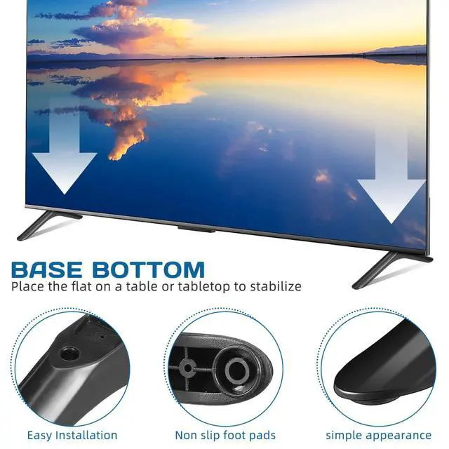 Alt view image 7 of 7 - Universal Tv Stand Legs Replacement with Screws for 32-55 Inch Smart Tvs Tabletop Base Pedestal Mount Legs for Living Room and Bedroom Stability