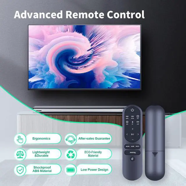 Alt view image 4 of 7 - New Soundbar Remote Replacemen for ULTIMEA 4.1ch Sound Bar Apollo S60 Detachable Series